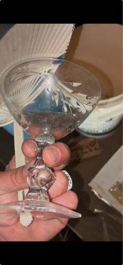 Crystal Etched Cocktail Coupe Glass