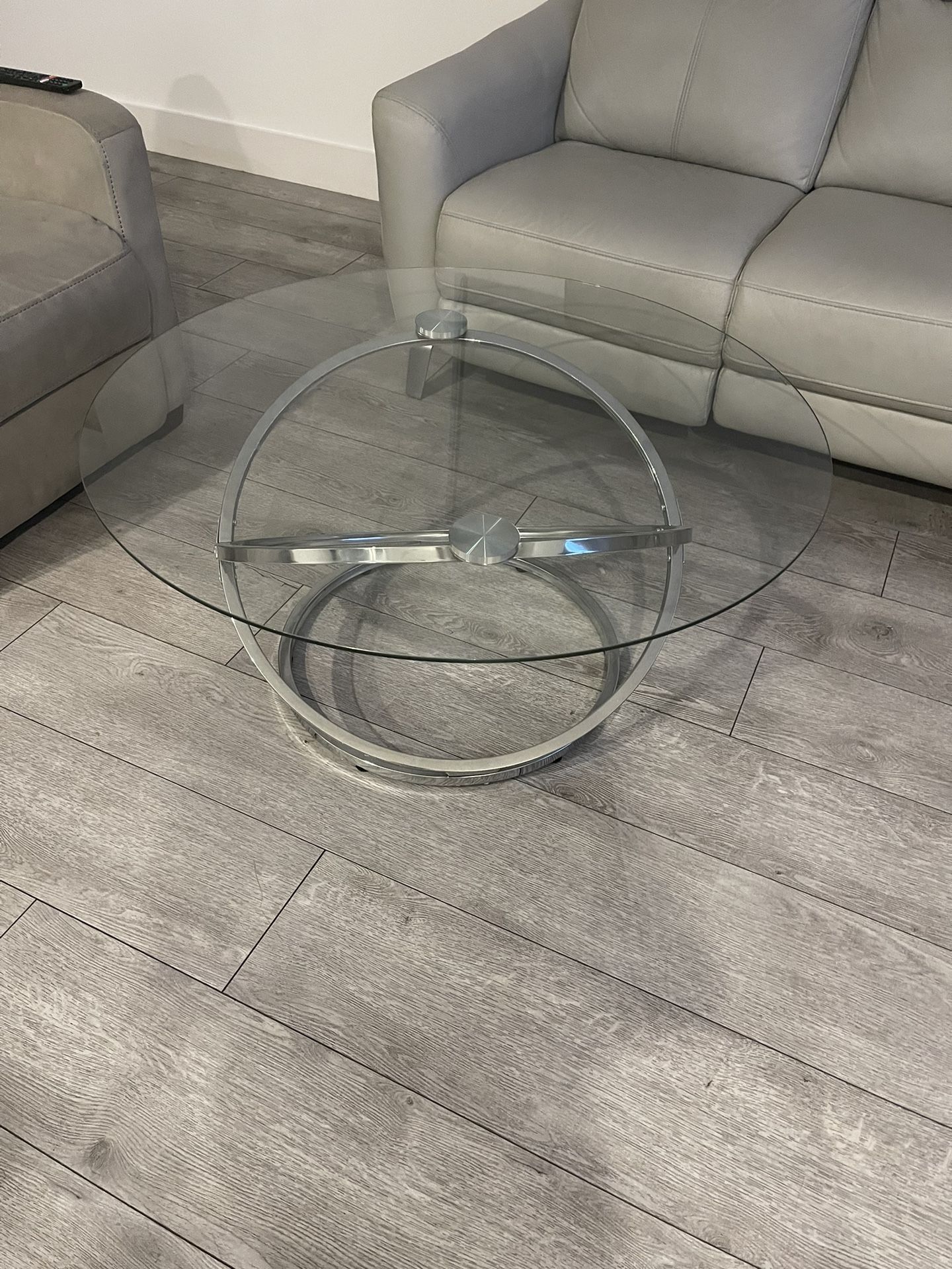 Glass coffee table