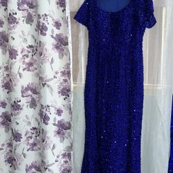 Dark Blue Sequin Long Dress