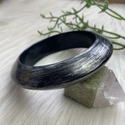 Brushed black acrylic bangle bracelet