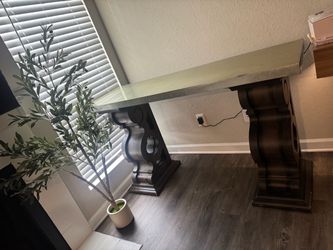 Luxury Wood Console Table – FREE TV Included!