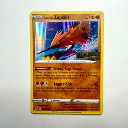 Pokemon TCG Galarian Zapdos SWSH124 Evolving Skies Promo Holo Stamped
