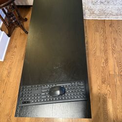 Black Desk, Rainbow Light Up Keyboard And Mouse 