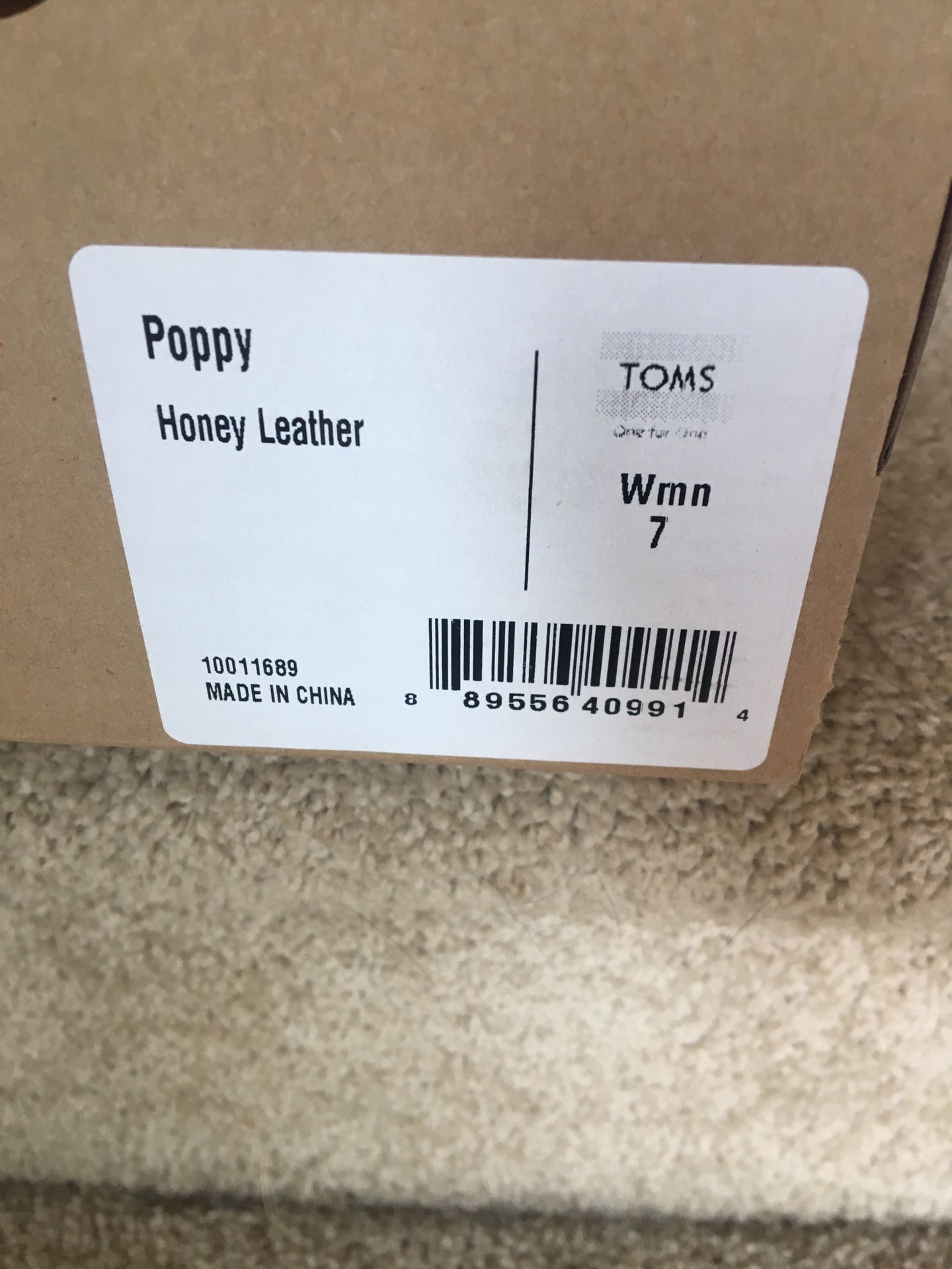 Toms poppy honey leather sales