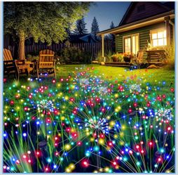 GIGALUMI Garden Decor Outdoor Lights 120LED 6 Pack, Solar Garden Lights Outside Fairy Firework