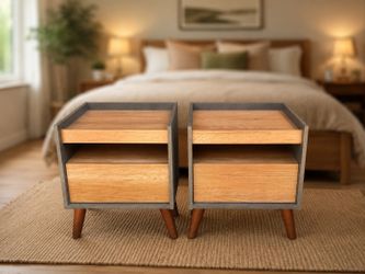 Mid-Century Modern Nightstands – Matching Pair