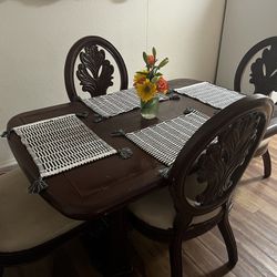 Large Wooden Table With 4 Chairs