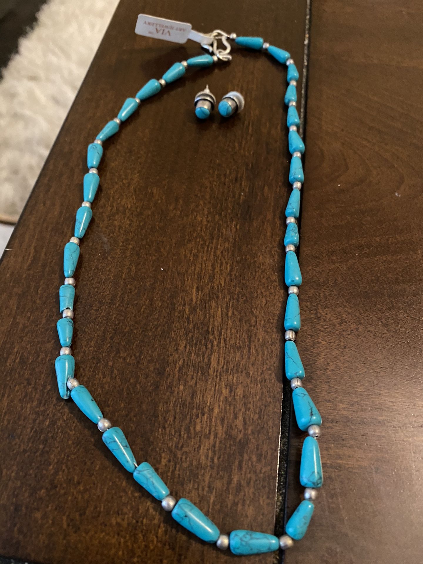 NWT Turquoise necklace & earring set