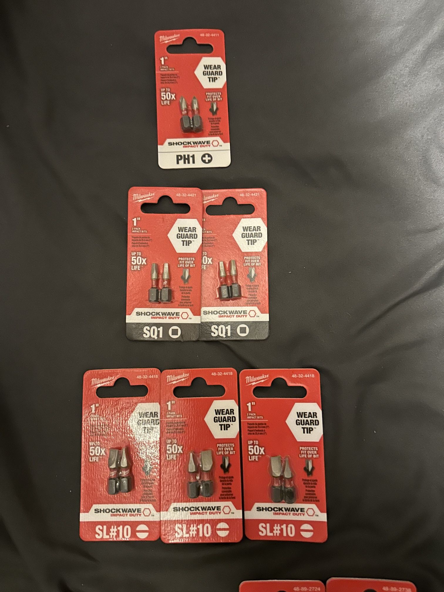 Milwaukee Shockwave 1" SQ1 Impact Duty Bits - 2 Pack
