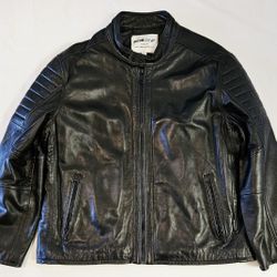 William Rast Mens Motorcycle Jacket, Black, XL
