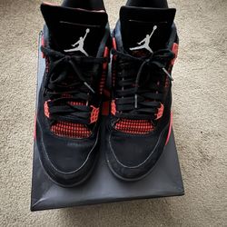 Jordan 4 Red Thunders Size 12 Us Same Day Ship “used”