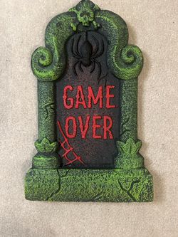 Game Over Halloween Tombstone Decoration