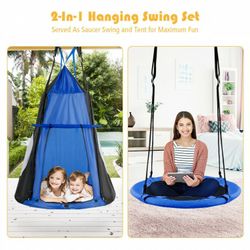 Kids Hanging Chair Swing Tent Set