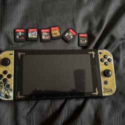 Nintendo Switch ( Not OLED ) With 6 Games Dock And Charger 