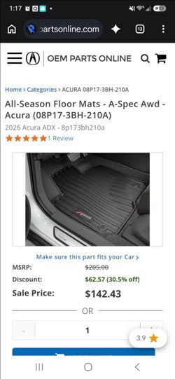 Acura all weather floor mats