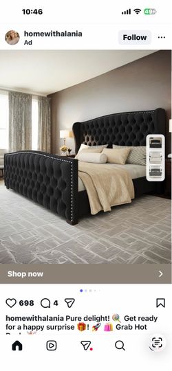 Black Tufted Upholstered Headboard