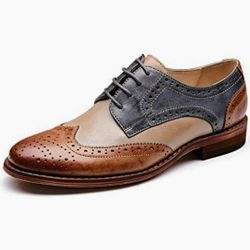 U-Lite Women's Perforated Lace-Up Wingtip Multicolor Leather Flat Oxfords Vintage Oxford Shoes 8.5