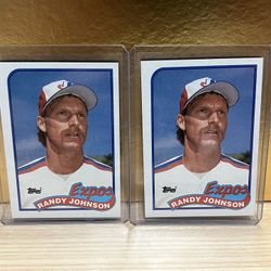 HOF Randy Johnson Rookie Baseball Cards (Two 1989 Topps)🔥🔥 Sharp Cards!! 