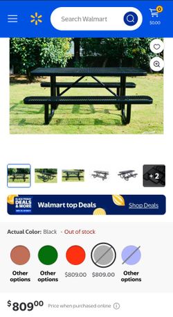 Black LifeYard Rectangle Picnic Table