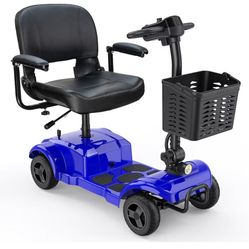 ENGWE Folding 4 Wheel Mobility Scooter,15 Mile Long Range, 250W Electric Powered Mobile Wheelchair for Seniors Adult with Detachable Basket, Front Lig