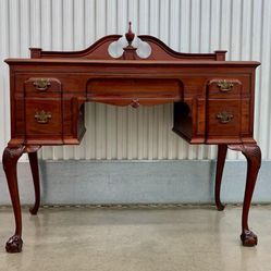 RARE Max Barnett Antique Chippendale Mahogany Dressing Desk Vanity