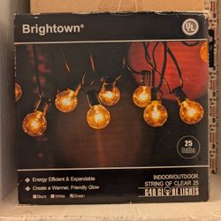 Brightown String Lights, 25 Real Incandescent Bulbs! Brand New