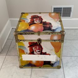Vintage Clown Balloon Storage Trunk 1970s/ 1980s