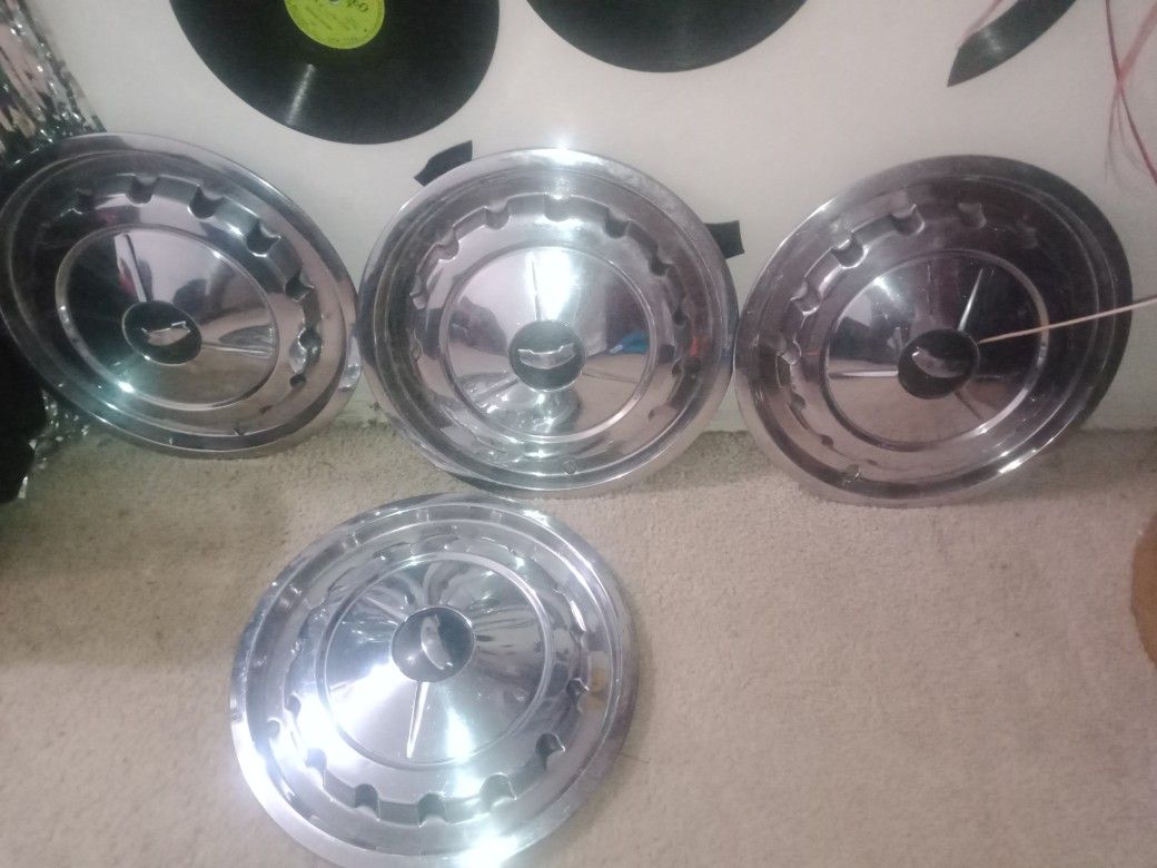 Vintage 1957 Chevy Bel Air Hubcaps