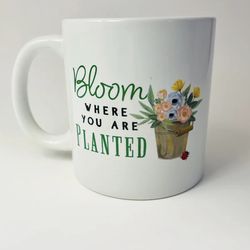 Royal Norfolk Bloom Where You Are Planted Mug Coffee Cup 12 oz Cottagecore