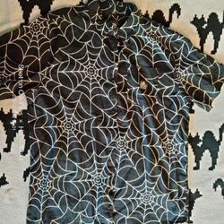Lurking Class Spiderweb Botton Down Shirt Size XXL 