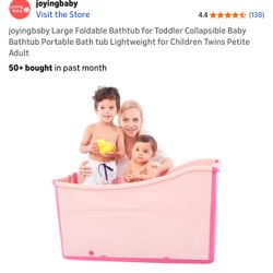 Large Foldable Bathtub for Toddler Collapsible Baby Bathtub Portable Bath tub Lightweight for Children Twins Petite Adult