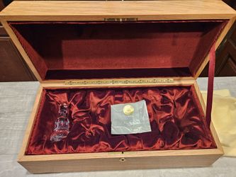 Empty A. Hardy Perfection Cognac Wood Presentation Box Chest w/ Crystal Stopper