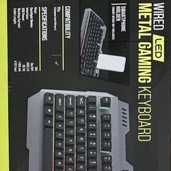 Wired Led Metal Gaming Keyboard 