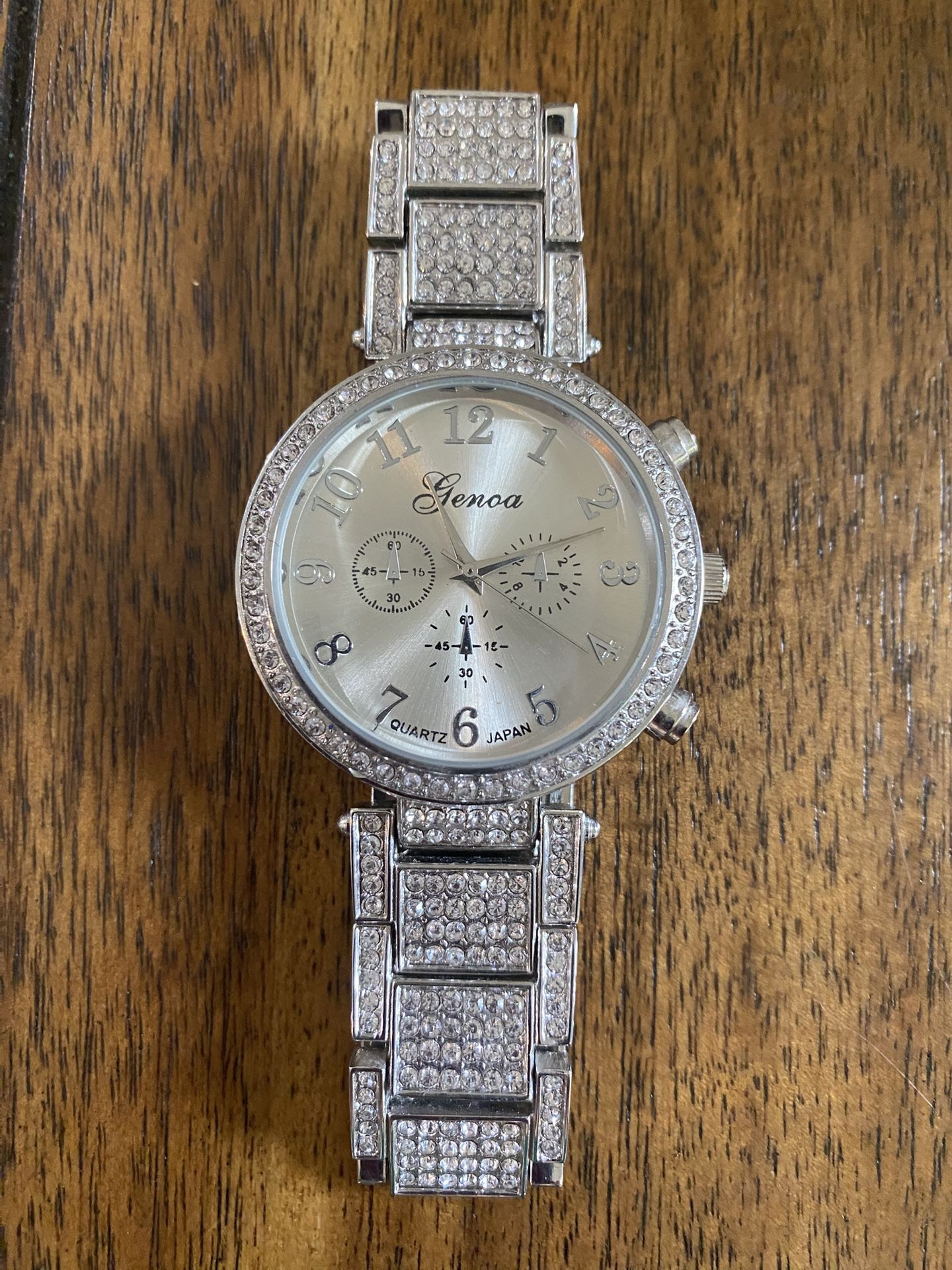 NWOT “Genoa Silver Rhinestones Watch”