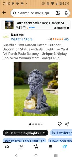 Lion solar statue Brand new