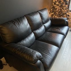 Black (real) Leather Couch