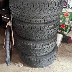 4 Yokohama truck tires 275/70 R16 114S.  With Rims 2 tires brand new other 2 great condition