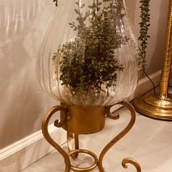 Oversized Iron & Glass Decorative Hurricane Candle Holder   