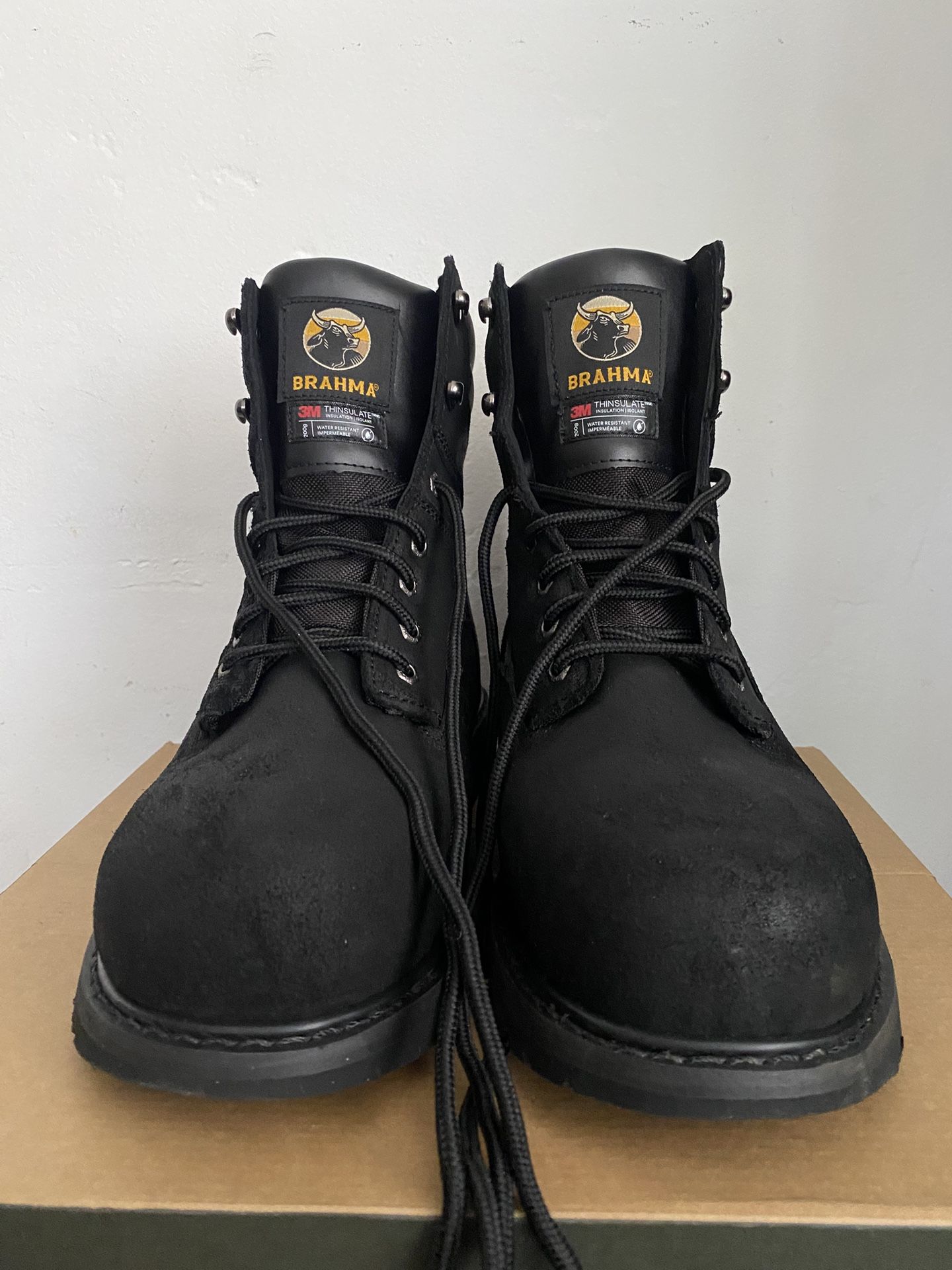 Brahma Black Steel Toe Work Boots Shoes