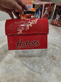 Houston astros tin lunchbox box