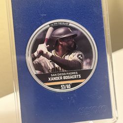 2024 MLB 1 oz Silver Coin * Xander Bogaerts * MLB 53/60 Sapphire Trading Card /Coin