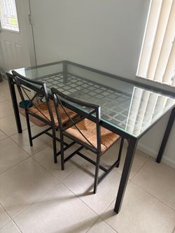 Metal & Glass Dining Table