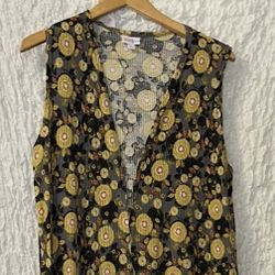 LuLaRoe: Long Vest, Side Slits, Size: Large