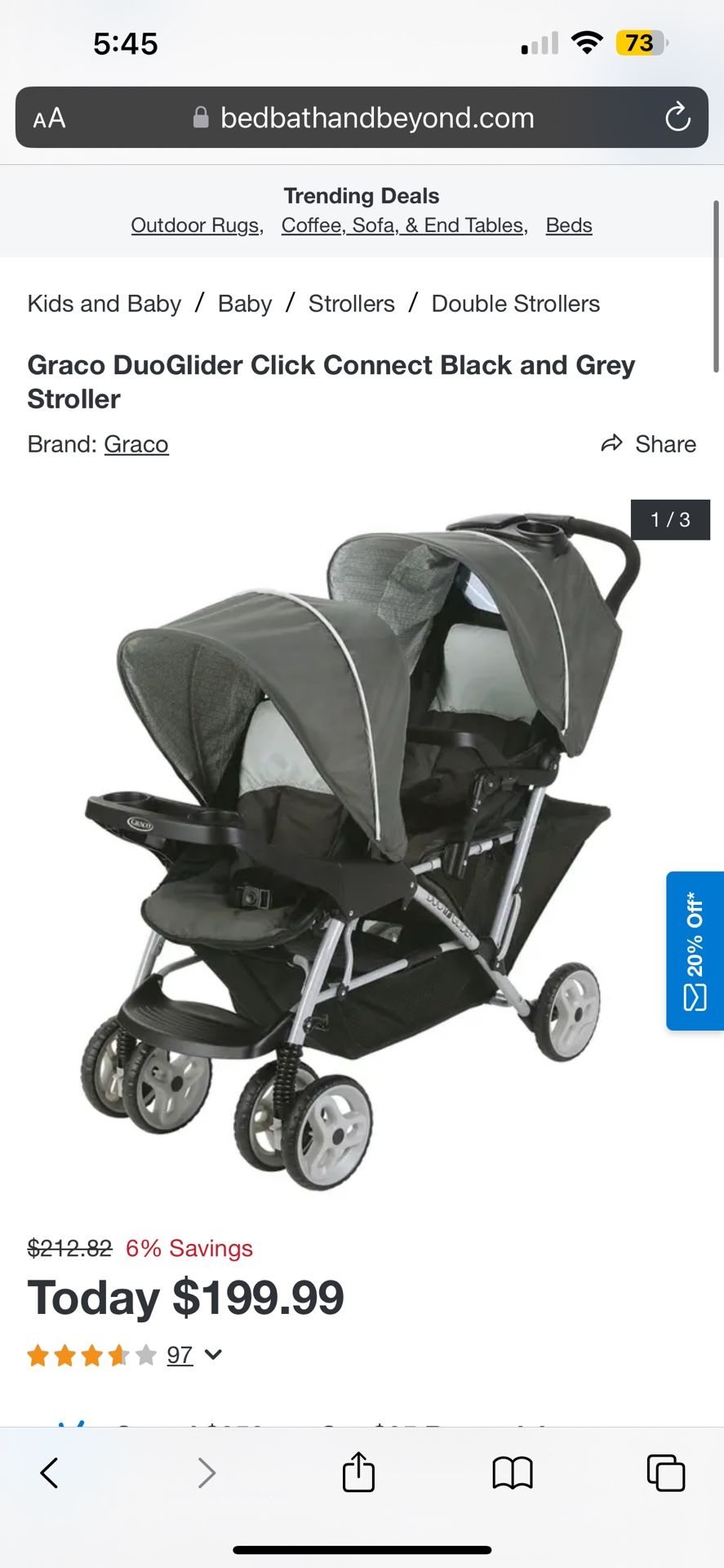 Gracco Double Stroller 