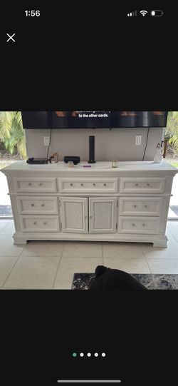 Solid Oak White Dresser 