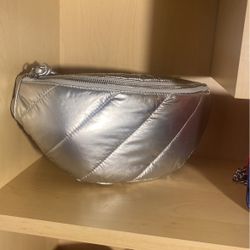 Silver Soft Puffy Crossbody Bag