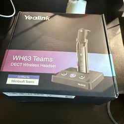Yealink DECT Wireless Headset WH63 E2 UC,Single Ear (Mono) Convertible Office Headset with Noise Canceling Mic, 607Ft Range,3 Wearing Styles,Connects 