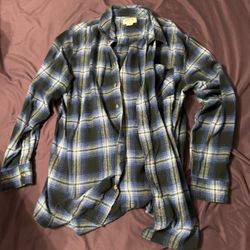 Field & Stream Flannel Long Sleeve Shirt Men's 2XLT Blue Plaid Button
