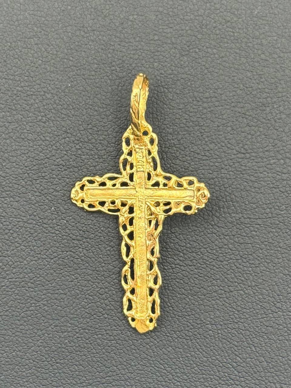 Jewelry 14k solid yellow gold pendant Cross charm 3.1 grams CROSS ONLY