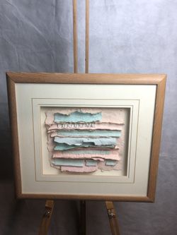 Pink And Blue, Signed Wall Art, Can Be Hung In 2 Different Ways